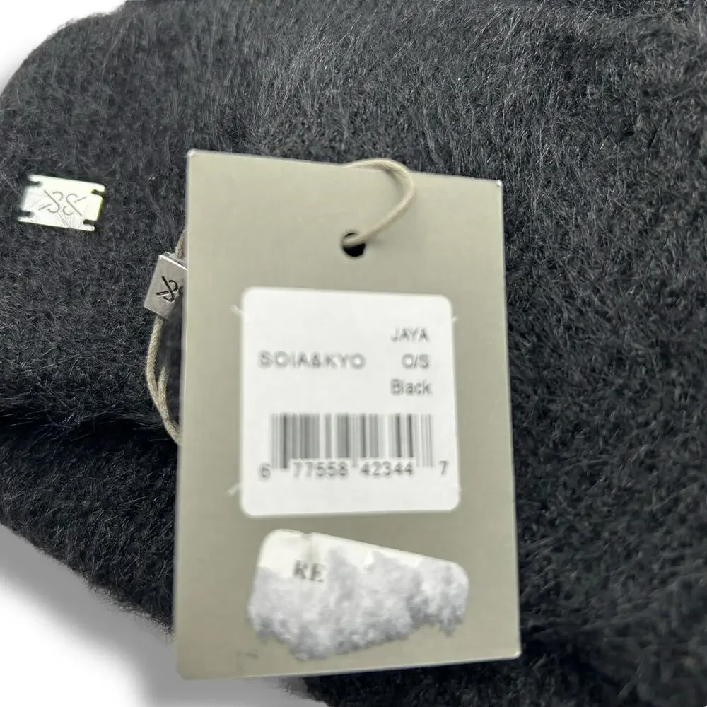 NEW Soia & Kyo Black Beanie Hat Fold Over Jaya Winter Ribbed Soft Cozy NWT - Picture 6 of 9
